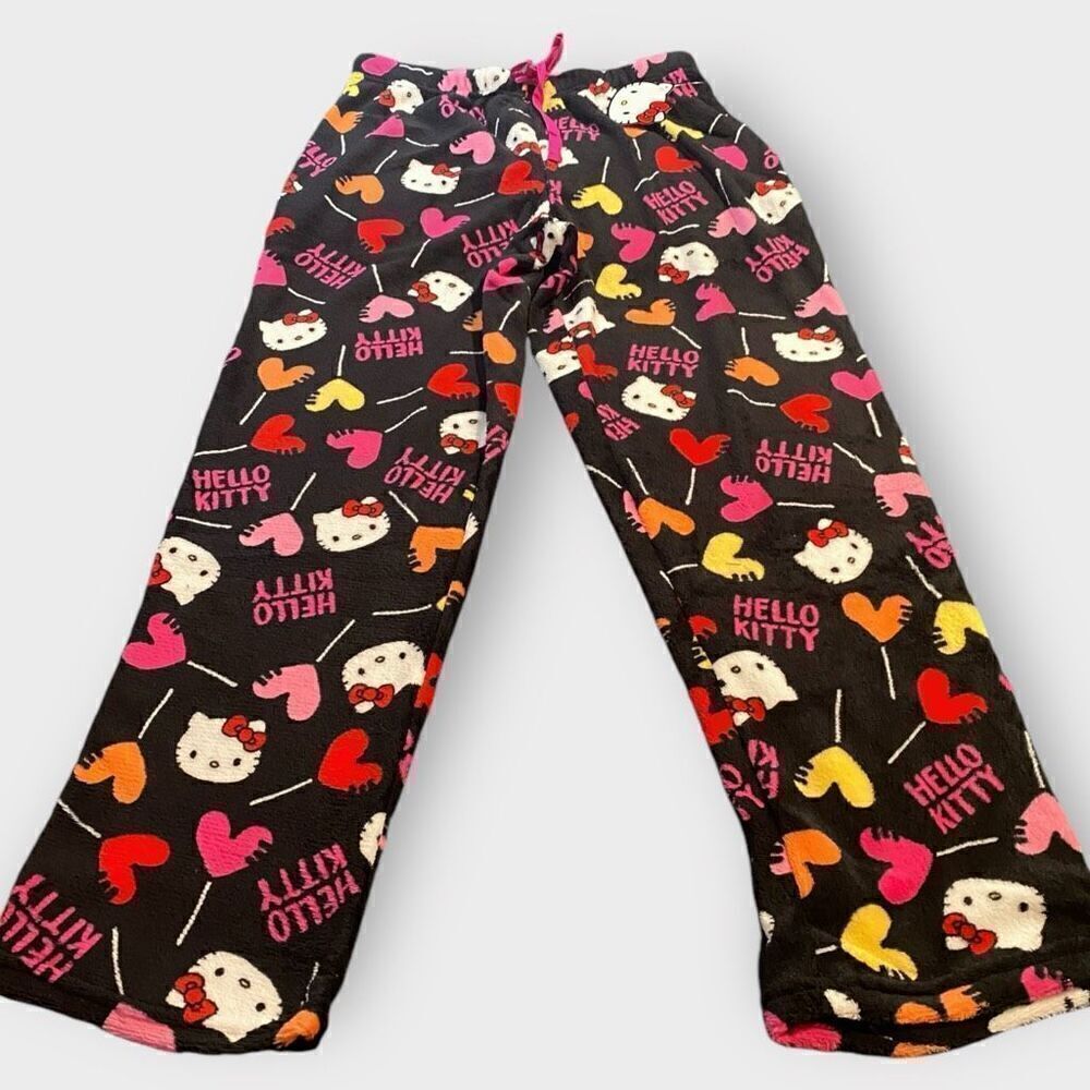 Hello Kitty “Heart Suckers” Fuzzy Soft Touch Pajama Pants Womens size Large New